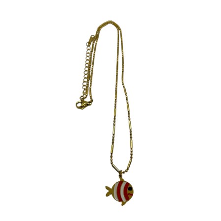 necklace steel gold colorful fish1